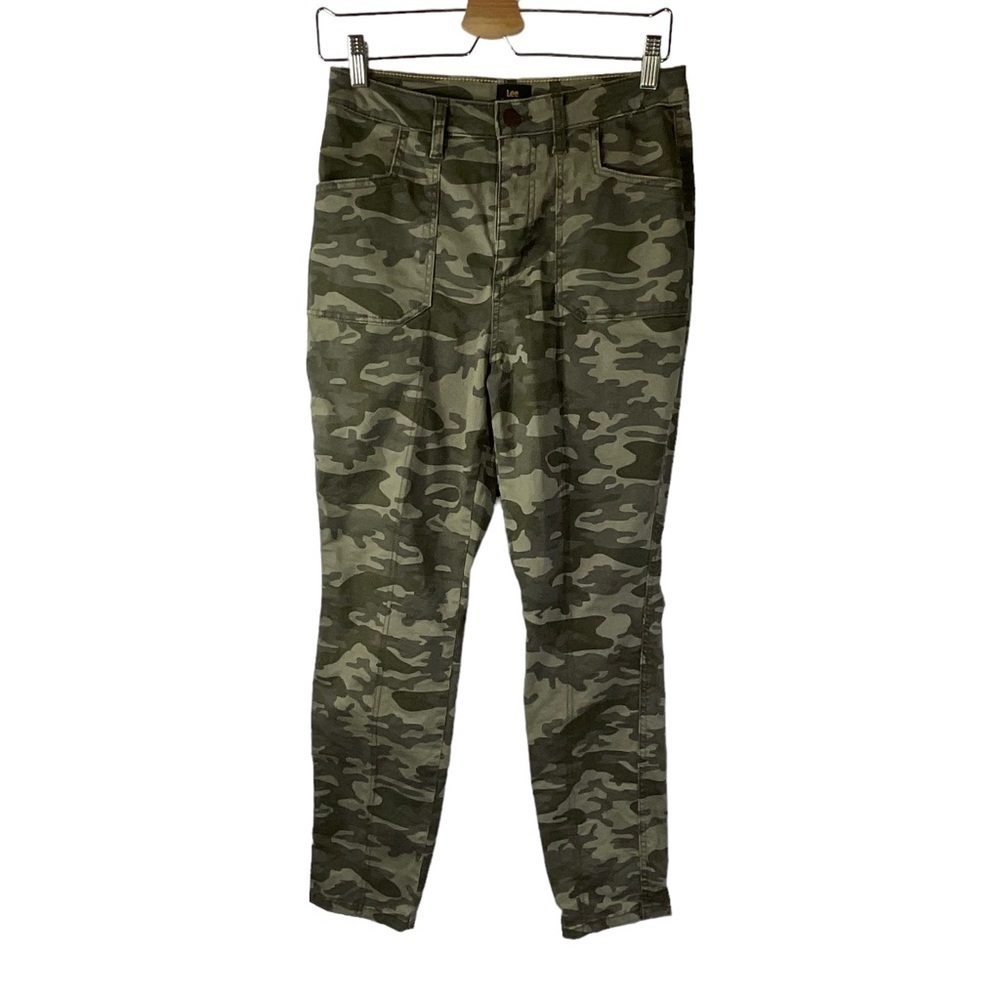 Lee Riders Ankle Pants Camouflage Camo Khaki Green Cargo Size 6